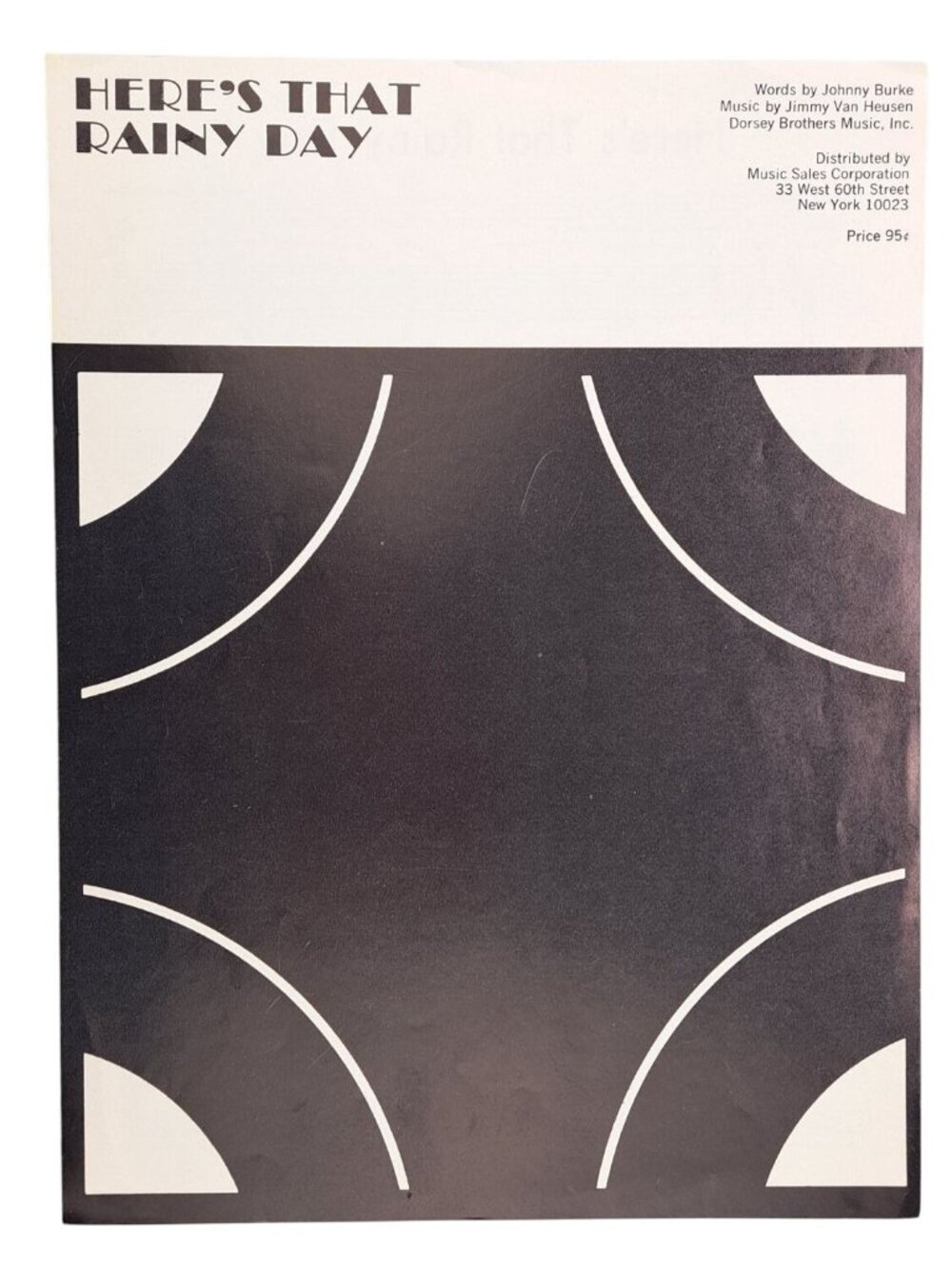 Vintage Here's That Rainy Day Sheet Music Jimmy Van Heusen 1953 Carnival Flander